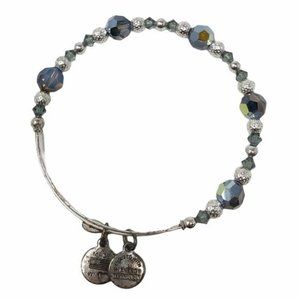 Alex and Ani Silver Crystal Beaded Bracelet